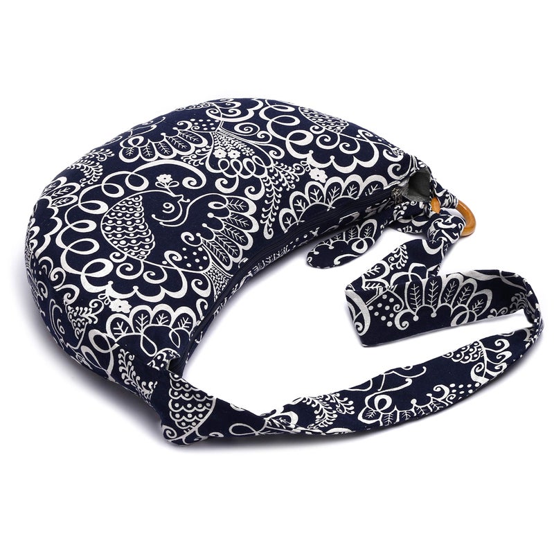 Coton Pose Women Hippie Crossbody Bag cloth boho Sling Bag Cotton Bohemian Hand Bags (Blue) - Image 5